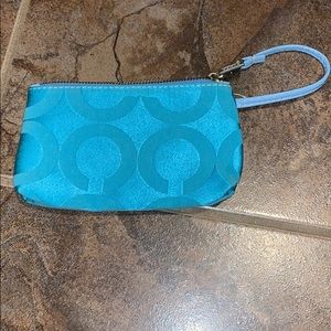 Blue Coach Retired Pattern Wristlet